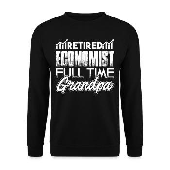 Economist Retired Economist Full Time Grandpa - Unisex Sweatshirt - black - Front - Alina (178cm) & Michal (187cm)