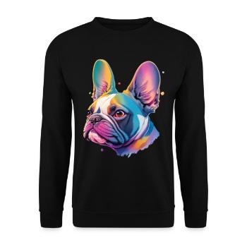 Bouledogue Français Fidèles Chiens Ami Chien - Sweat-shirt Unisexe - noir - Devant - Alina (178cm) & Michal (187cm)