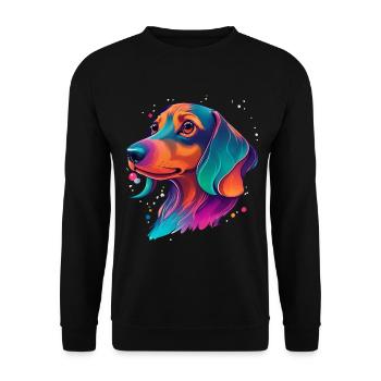 Teckel, chien, fidèle compagnon et amour pour animaux de compagnie - Sweat-shirt Unisexe - noir - Devant - Alina (178cm) & Michal (187cm)