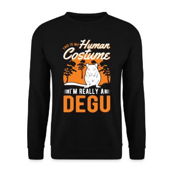 Degu Human Costume Walddegu Halloween - Unisex Pullover - Schwarz - Vorne - Alina (178cm) & Michal (187cm)