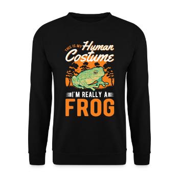 Frosch Halloween Laubfrosch - Unisex Pullover - Schwarz - Vorne - Alina (178cm) & Michal (187cm)