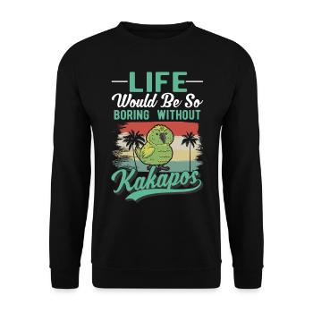 Kakapo Bird Night Parrot - Unisex Sweatshirt - black - Front - Alina (178cm) & Michal (187cm)