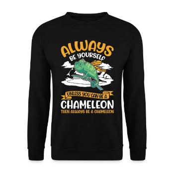 Alawys sois toi-même Chaméléon Chamäleon - Sweat-shirt Unisexe - noir - Devant - Alina (178cm) & Michal (187cm)