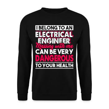 I Belong To A Electrical Engineer - Unisex Sweatshirt - black - Front - Alina (178cm) & Michal (187cm)
