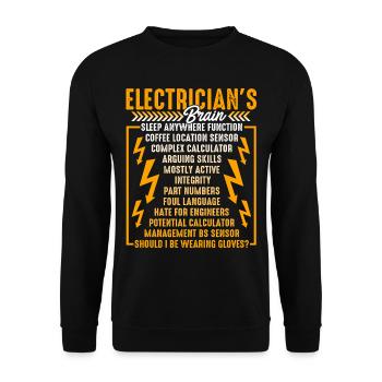 Electrician Electrician's Brain Complex Abilities - Unisex Sweatshirt - black - Front - Alina (178cm) & Michal (187cm)