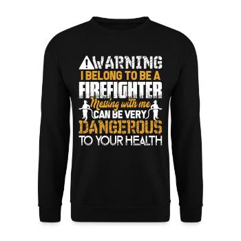 Firefighter I Belong To A Firefighter - Unisex Sweatshirt - black - Front - Alina (178cm) & Michal (187cm)