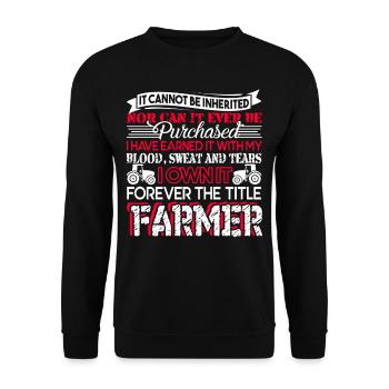 Farmer Forever The Title Farmer - Unisex Sweatshirt - black - Front - Alina (178cm) & Michal (187cm)
