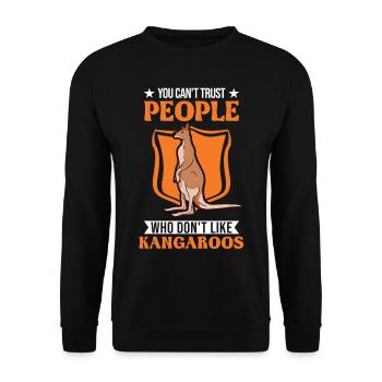 Kangaroo Australia Australian Kangaroo - Unisex Sweatshirt - black - Front - Alina (178cm) & Michal (187cm)