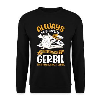 Gerbil Gift Racing Rat Gerbil - Unisex Sweatshirt - black - Front - Alina (178cm) & Michal (187cm)
