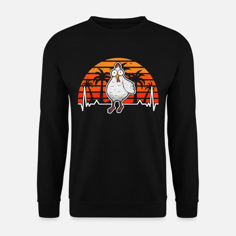 Chickens Heartbeat Chicken Farmer - Unisex Sweatshirt - black