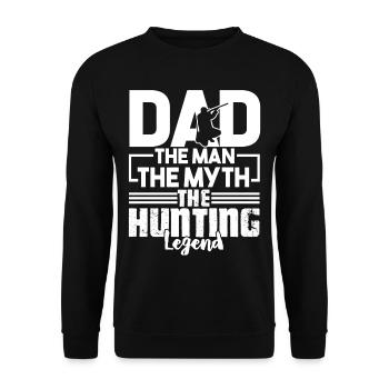 Hunting Dad The Myth The Hunting Legend - Unisex Sweatshirt - black - Front - Alina (178cm) & Michal (187cm)