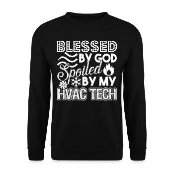 HVAC Technician Spoiled By My HVAC Tech - Unisex Sweatshirt - black - Front - Alina (178cm) & Michal (187cm)