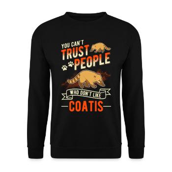 Coati Gift Coati Proboscis Bear - Unisex Sweatshirt - black - Front - Alina (178cm) & Michal (187cm)