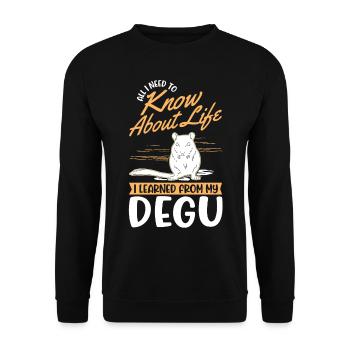 Degu Besitzer Strauchratte Walddegu - Unisex Pullover - Schwarz - Vorne - Alina (178cm) & Michal (187cm)