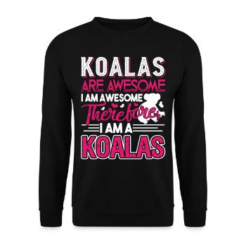 Koala Koalas Are Awesome - Unisex Sweatshirt - black - Front - Alina (178cm) & Michal (187cm)