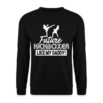 Kickboxing Future Kickboxer Like My Daddy - Unisex Sweatshirt - black - Front - Alina (178cm) & Michal (187cm)