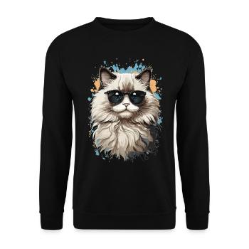 Ragdoll cat for true cat lovers cats - Unisex Sweatshirt - black - Front - Alina (178cm) & Michal (187cm)