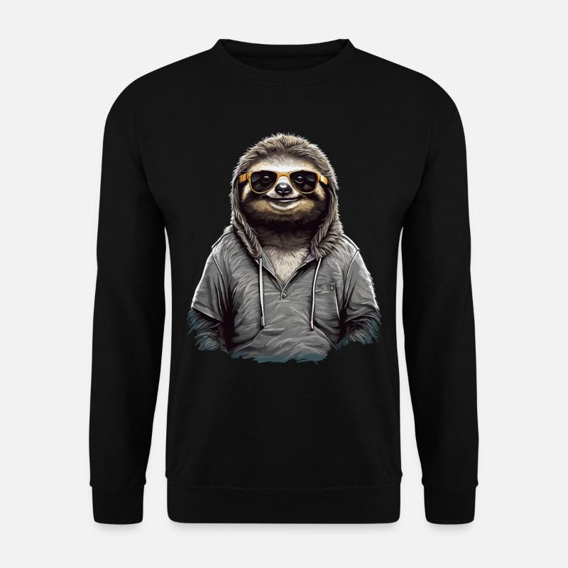 Urbanes Faultier - Coole Sonnenbrille Design - Unisex Pullover - Schwarz
