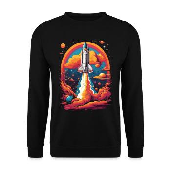 Voyage spatial Astronautes & Space Shuttle Dream - Sweat-shirt Unisexe - noir - Devant - Alina (178cm) & Michal (187cm)