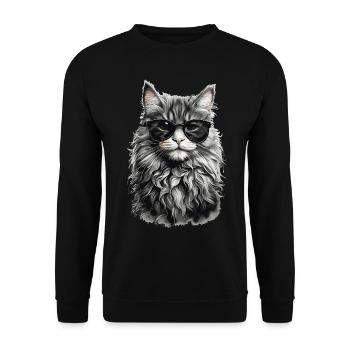 Chat de forêt norvégien Chat frais et animal de compagnie - Sweat-shirt Unisexe - noir - Devant - Alina (178cm) & Michal (187cm)