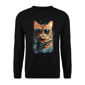 Cool Bengal Cat Exotic Cat Design - Sweat-shirt Unisexe - noir - Devant - Alina (178cm) & Michal (187cm)