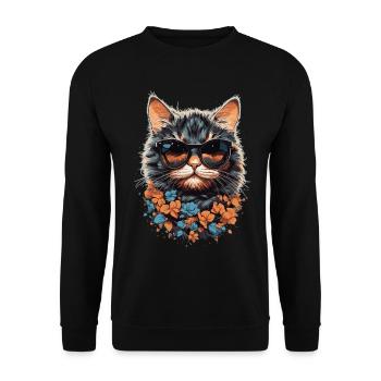 Cool cats mom stylish design with cat - Unisex Sweatshirt - black - Front - Alina (178cm) & Michal (187cm)