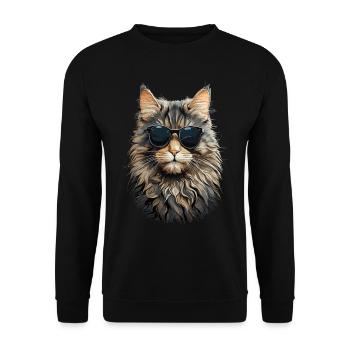 Cool Norwegian Forest Cat Cat Cat Lover - Unisex Sweatshirt - black - Front - Alina (178cm) & Michal (187cm)