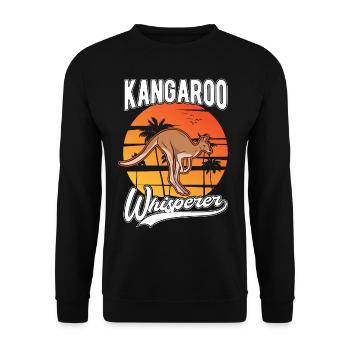 Kangaroo Whisperer Australia Kangaroo - Unisex Sweatshirt - black - Front - Alina (178cm) & Michal (187cm)
