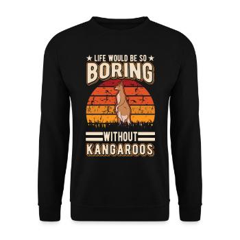 Australian Kangaroo Australia Kangaroo - Unisex Sweatshirt - black - Front - Alina (178cm) & Michal (187cm)