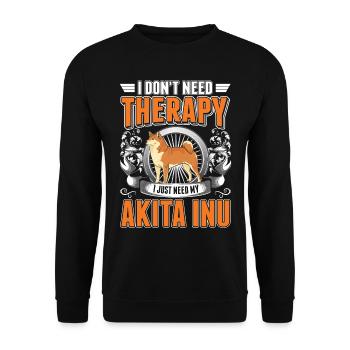 Akita Inu Therapie - Unisex Pullover - Schwarz - Vorne - Alina (178cm) & Michal (187cm)