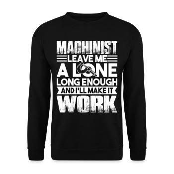 Machinist Machinist Leave Me Alone - Unisex Sweatshirt - black - Front - Alina (178cm) & Michal (187cm)
