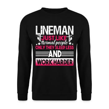 Lineman Lineman Sleep Less And Work Harder - Unisex Sweatshirt - black - Front - Alina (178cm) & Michal (187cm)