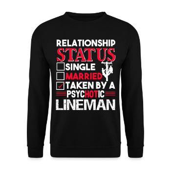 Lineman Lineman Relationship Status - Unisex Sweatshirt - black - Front - Alina (178cm) & Michal (187cm)