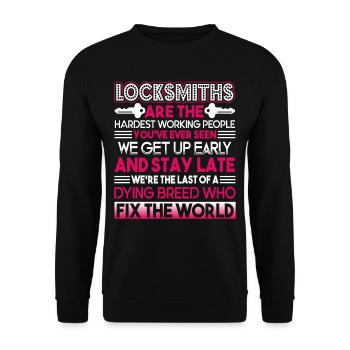Locksmiths Are The Hardest Working People - Unisex Sweatshirt - black - Front - Alina (178cm) & Michal (187cm)