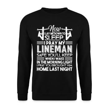 Lineman Lineman Wife's Prayer - Unisex Sweatshirt - black - Front - Alina (178cm) & Michal (187cm)