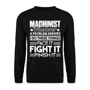 Machinist Machinist Solves Problem - Unisex Sweatshirt - black - Front - Alina (178cm) & Michal (187cm)