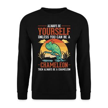 Alawys sois toi-même Chaméléon Chamäleon - Sweat-shirt Unisexe - noir - Devant - Alina (178cm) & Michal (187cm)