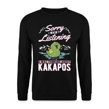 Kakapo Bird Night Parrot - Unisex Sweatshirt - black - Front - Alina (178cm) & Michal (187cm)