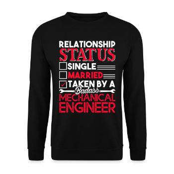 Mechanical Engineer Relationship Status - Unisex Sweatshirt - black - Front - Alina (178cm) & Michal (187cm)