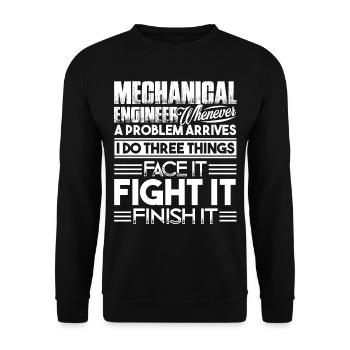 Mechanical Engineer Solves Problem - Unisex Sweatshirt - black - Front - Alina (178cm) & Michal (187cm)
