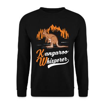 Kangaroo Whisperer Australia Kangaroo - Unisex Sweatshirt - black - Front - Alina (178cm) & Michal (187cm)