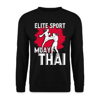 Muay Thai Elite Sport Muay Thai - Unisex Sweatshirt - black - Front - Alina (178cm) & Michal (187cm)