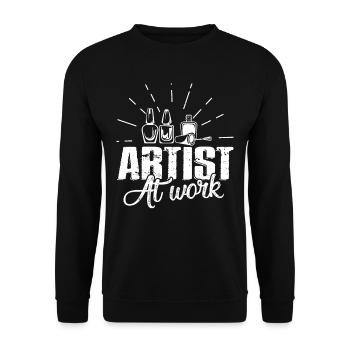 Nail Technician Nail Technician Artist At Work - Unisex Sweatshirt - black - Front - Alina (178cm) & Michal (187cm)