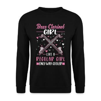 Clarinettiste basse - Sweat-shirt Unisexe - noir - Devant - Alina (178cm) & Michal (187cm)