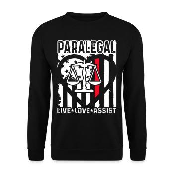 Paralegal Paralegal Live Love Assist - Unisex Sweatshirt - black - Front - Alina (178cm) & Michal (187cm)