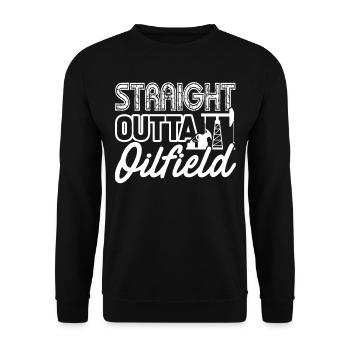 Oilfield Worker Straight Outta Oilfield - Unisex Sweatshirt - black - Front - Alina (178cm) & Michal (187cm)