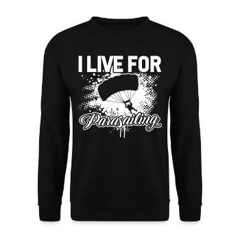Parasailing I Live For Parasailing - Unisex Sweatshirt - black - Front - Alina (178cm) & Michal (187cm)