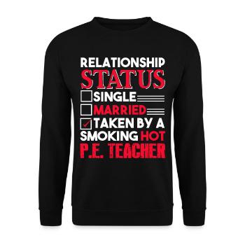 PE Teacher PE Teacher Relationship Status - Unisex Sweatshirt - black - Front - Alina (178cm) & Michal (187cm)