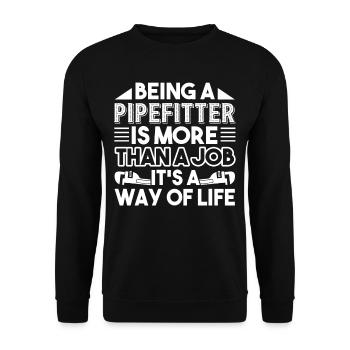 Pipefitter Pipefitter It's A Way Of Life - Unisex Sweatshirt - black - Front - Alina (178cm) & Michal (187cm)