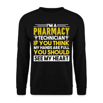 Pharmacy Technician Pharmacy Technician Full Heart - Unisex Sweatshirt - black - Front - Alina (178cm) & Michal (187cm)